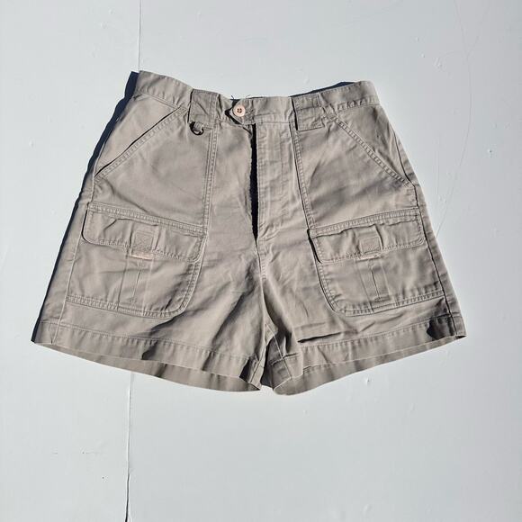 VTG Abercrombie & Fitch Shorts Women's Size 8 Tan 5" Utility Cargo High Rise Y2K - Picture 1 of 7